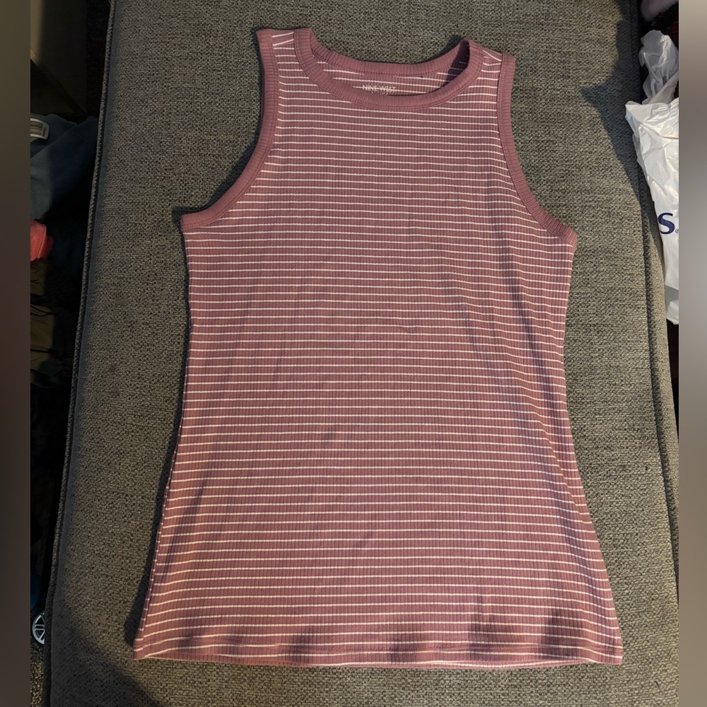 Striped Pink Sleeveless Top